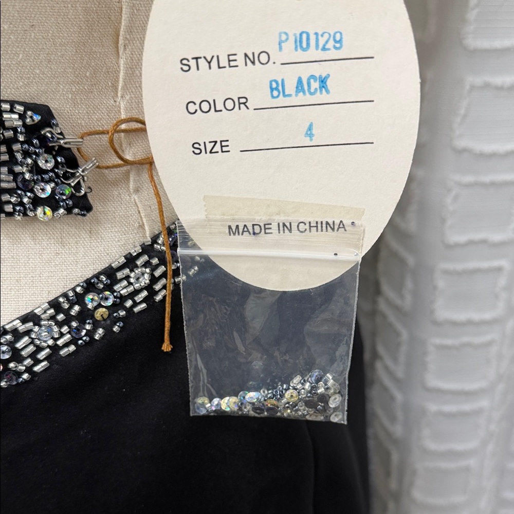 Precious Formals Black and Silver Prom Dress - Picture 3 of 12